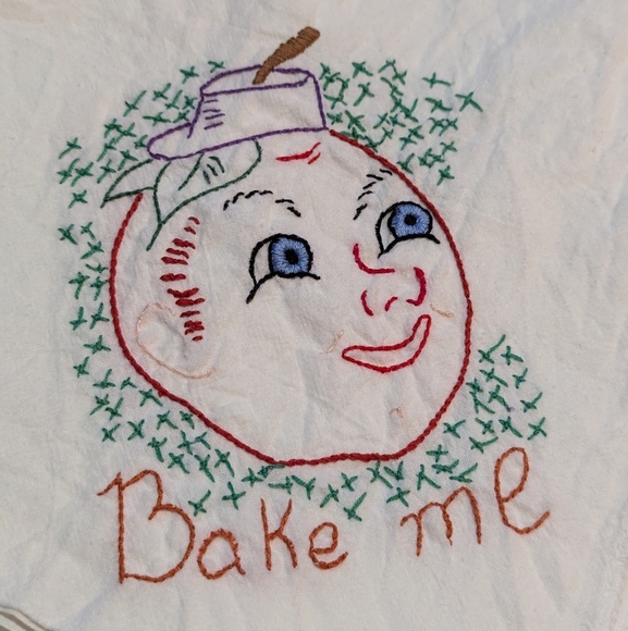 Vintage Embroidered Kitchen Dish Tea Towels Handmade Fruits Quirky 21x37" - Picture 7 of 8